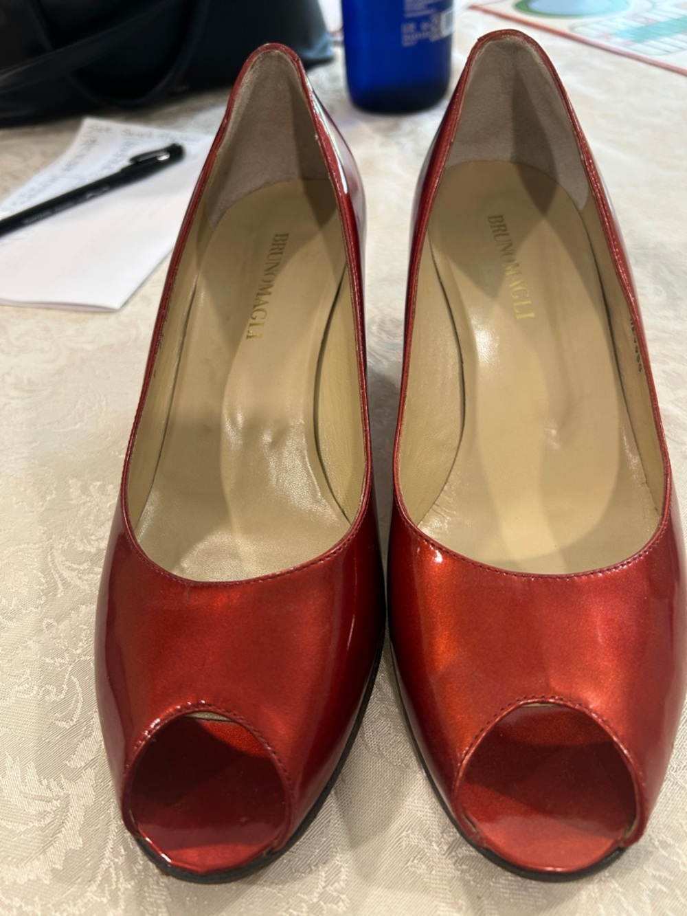 Bruno Magli Red Patent Leather Pointed-Toe Pump